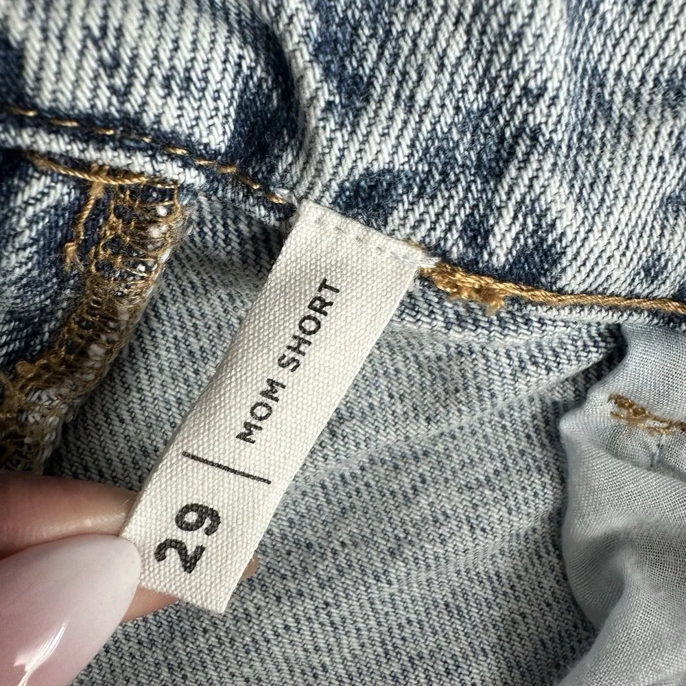 PacSun Mom Short Women's Size 29 High Rise Denim Jean Acid Wash Cuff Hem Cotton